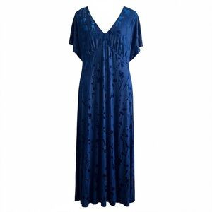 Taylor Blue Floral Velvet Burnout Dress Size 8